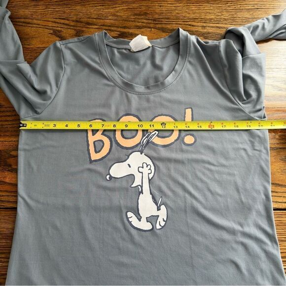 Munki Munki Snoopy Gray Long‎ Sleeve Shirt Pajama Top Boo Halloween Women’s L - Picture 4 of 6